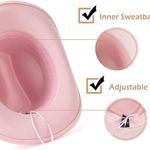 Light‎ Pink Western Cowboy Cowgirl Hat Felt Wide Brim Star Band Unisex Rodeo Photo 5