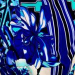 Cache Halter Dress Size 8 Blue Floral Print Polyester Spandex Photo 10