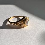 Size 8 Victorian pearl gold ring size 8 with engraving details Photo 2