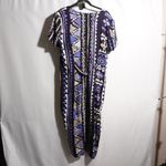 VTG Nina Piccalino AOP Tribal Abstract Print Maxi Dress Square Neck 80s 90s USA Size 12 Photo 4