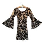 Unbranded Black & Tan Bell sleeve mod mini dress Size M Photo 3