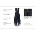 BCBGMAXAZRIA NWT BCBG MaxAzria Andi in Black Nude Lace Handkerchief Hem Sheer Dress 8 Photo 6