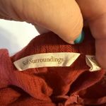 Soft Surroundings  Gauze Midi Linen Blend short sleeve remi shirt dress XL Maroon Photo 2