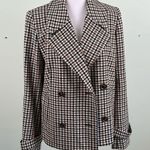 Dennis Basso Printed Luxe Crepe Double Breasted Jacket - Taupe/Black Size 4 Photo 4