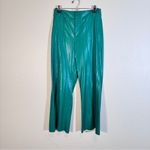 Alice + Olivia Green Faux Leather Wide Leg Pants Womens 4 Altered Corpcore Photo 13