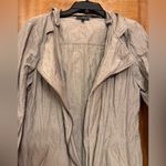 Eileen Fisher Women’s Taupe/Grey Rumpled Asymmetrical Hooded Jacket-Lge Photo 4