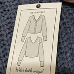 NWT Moon & Madison size Medium Textured Knit Crop Sweater Steel Blue Reversible Photo 6