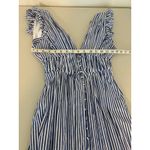 Tuckernuck  O.P.T. Blue White Striped Flounce Ruffle Cut-out Stella Maxi Dress S Photo 8