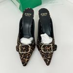 J.Crew NEW Made in Italy Colette Buckle Slip On Heels Leopard Calf Hair Mule 7.5 Photo 4
