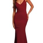Lulus  - Infinite Glory Wine Red Maxi Dress Sz L Photo 0