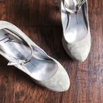 Giuseppe Zanotti • grey suede platform pumps heels ankle strap cone heel silver Photo 2