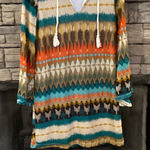 Yahada Multicolor‎ Patterned Dress Orange Photo 0