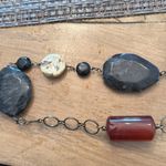 Boutique Chunky and natural Stones Beaded Link Necklace Red Photo 4