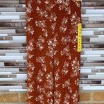 Three Dots  floral burnt orange Wide Leg Palazzo Pants S Photo 0