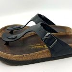 Birkenstock Gizeh Black Leather Thong Sandals Women's 5 US Photo 1