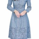 Lucky Brand Embroidered Eyelet Denim Western Dress Size 12 Photo 0