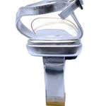 Mister Loren's Slingback Dressy Heels Size 9 Silver Clear Lucite Rhinestone New Photo 11