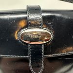 Furla Vintage Shoulder Bag Purse PVC Vinyl Silver Buckle Black Photo 2