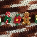 mini Christmas charms brooches lapel pins jewelry santa present gifts candy cane ginger bread man #vintage Red Photo 0
