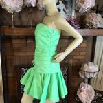 Halston Heritage GREEN STRAPLESS RUFFLE MINI DRESS NWT (6) Photo 4