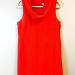 J. Crew Factory Dress Red Crepe Cowl Neck Sleeveless Shift Sz M EUC Holiday/Work Size M Photo 0