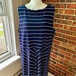 Charter Club  Navy White Striped Sleeveless Dress Flowy Nautical Chevron Skirt Photo 1