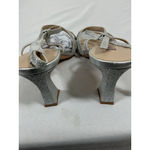 Womans NWOT Idifu Strappy Formal Sandals Silver 8.5 Heel Slingback Square Toe Photo 4