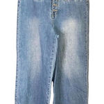 Gianni Bini  Light Wash Denim Buttonfly Front‎ Cropped Jeans Size M Photo 0