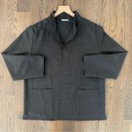 Max Mara Stretch Wool Stand Collar Open Front Jacket Charcoal Grey US 6 Photo 0