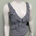 Nip Tuck Swim Navy & White Slimming Ruffle One Piece NEW Size 6 Photo 0