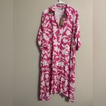 Laetitia 100% Linen Shirt Dress Midi Maxi Italy Made Size Large New Vacation Pink Photo 1