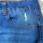 NY Trends 4 Denim Mini Skirt Womens Large Blue Distressed Frayed Hem Y2K Edgy Photo 13