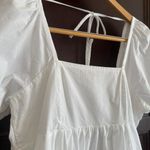 Draper James | White Cotton Square Neck Puff Sleeve Mini Babydoll Dress | Small Photo 1