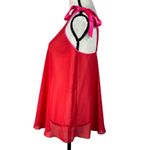 Victoria's Secret Victoria’s Secret Small Lingerie Nightie Top Sheer Tie Shoulder Straps Red Pink Photo 5