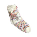 Snoozies white knit socks with multicolor pattern NWT Photo 0
