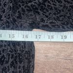 EXPRESS  Womens Jacquard Velvet‎ Leopard Sparkly Long Sleeve Bodysuit Black XS Photo 5