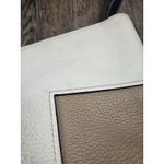 Tory Burch Block T-Pebbled Bi-Color Hobo New Ivory Savannah Shoulder Bag Purse Photo 2