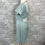 RVCA  Wallflower Mint Blue Backless Bodycon Shirt Dress Photo 4