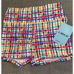 NWT Fleo Spring Be Nice Plaid Shorts power mid high size small Pink Photo 2
