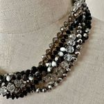 Multi strand crystal beaded tie back necklace Black Photo 1