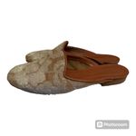 Ramón Tenza White Sequin Slides I Made in Italy I EUC I Sz. 5.5 Brown Photo 4