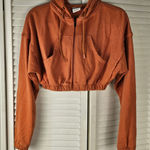 Gymshark Womens Burnt Orange KK Twins Zip Up Crop Hoodie Sweatshirt Small Photo 0