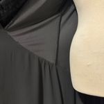 90s Black Velvet Duster Goth Cardigan Waterfall Sheer Hem Open Front Women S Photo 7