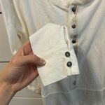 Free People White Button Down Henley Top Photo 4