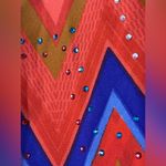 Peter Nygard Peter Nygård Women’s Butterfly Sleeve Layered Chiffon Bling Chevron Blouse Sz S Photo 12