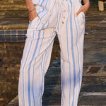 Melissa Odabash blue striped Krissy pants size small Photo 0