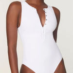 ANDIE  Swim The Malibu One Piece LT Ribbed‎ White size XS tall NWT flaw Photo 0