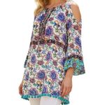 Nanette Lepore  Rosarito  Cold Shoulder Tunic Cover Up‎ DIY Pompoms EUC  XS Photo 0