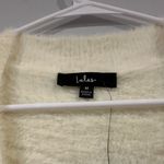 Lulus Totally Toasty Ivory Eyelash Knit Cropped Cardigan Sweater Medium M Photo 2
