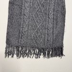 Olivia Sky cowl neck fringe cable knit sweater vest gray size L NWT Photo 3